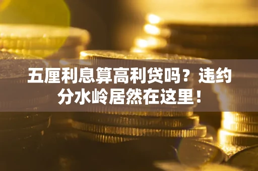 济南五厘利息算高利贷吗？违约分水岭居然在这里！