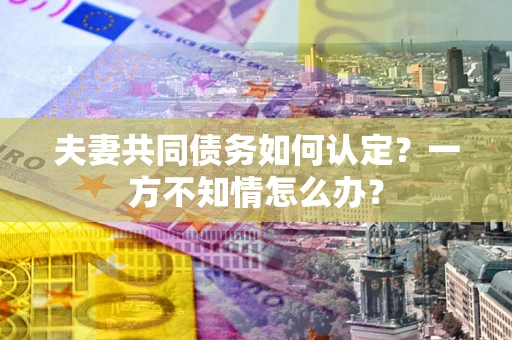 济南夫妻共同债务如何认定？一方不知情怎么办？
