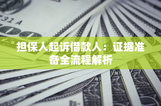 济南担保人起诉借款人：证据准备全流程解析